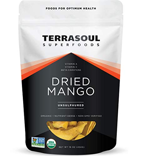 Terrasoul Superfoods Organic Dried Mango Slices, 16 Oz - Naturally Sweet & Tart | No-Added Sugar | Healthy Prebiotic - 1 Pound (Pack of 1)