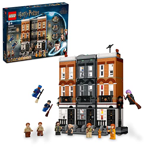 LEGO Harry Potter 12 Grimmauld Place 76408, Headquarters of The Order of The Phoenix Magic Set, Transforming House Model Building with 9 Minifigures Including Sirius Black, Kreacher, and The Weasleys - Black