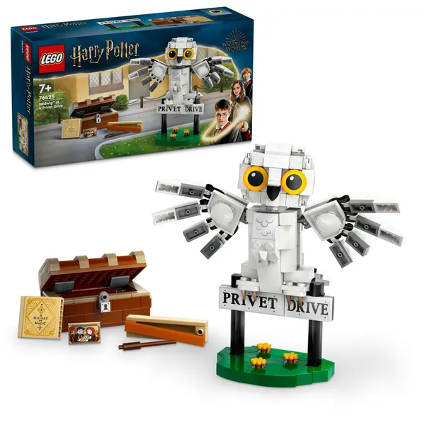 LEGO Harry Potter Hedwig at 4 Privet Drive Building Set, Toy for 7 Plus Year Old Girls & Boys, with an Owl Figure, Animal Playset for Independent Play, Wizarding World Kids' Toys 76425