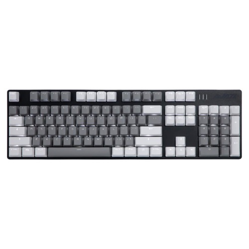 AK50 Wired Classic 104 Mechanical Gaming Keyboard – Blue Switches - PBT Keycaps – White-Grey Matching – White Backlit - Durable Aluminum Frame – for Windows Computer Office Gaming PC - Black - PBT Keycaps Blue Switch Black