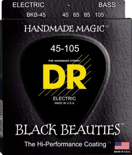 DR Handmade BKB45 Black Beauties Medium Electric Bass 4 String Set (45-105)