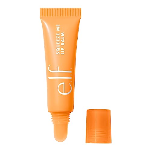 e.l.f. Squeeze Me Lip Balm, Moisturising Lip Balm For A Sheer Tint Of Colour, Infused With Hyaluronic Acid, Vegan & Cruelty-free, Peach - Peach