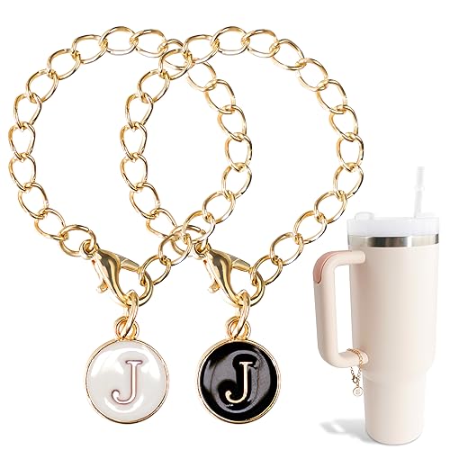 Buewutiry 2 Pcs Name ID Letter Accessories for Stanley Cup, Letter Accessories for Stanley 40/30 oz Tumbler with Handle, 26 Letters for Stanley Cup Accessories (J) - J