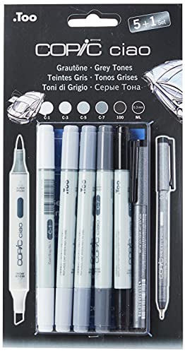 Copic Ciao Set includes Marker - Grey Tones (5+1)