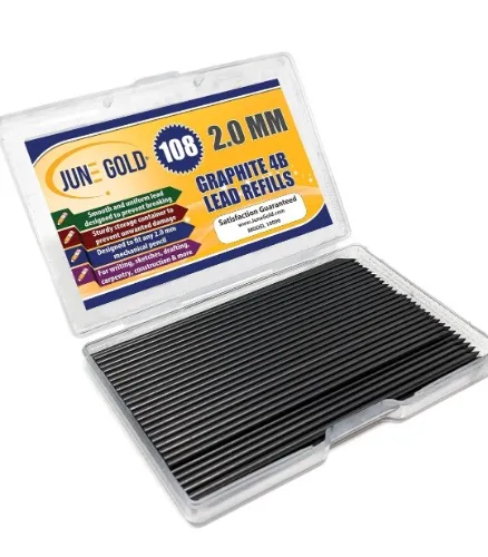 June Gold - Recambios de plomo 4B de 2,0 mm, 90 mm de longitud, grosor extra audaz, plomo resistente a la rotura/grafito 