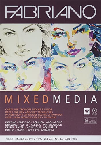 Fabriano Mixed Media Pad, A4, White - A4