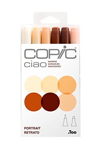 Copic I6-Skin Ciao Markers, Skin, Portrait, 6-Pack - Portrait - Markers