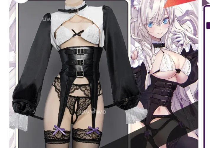 Restrained maid cosplay 