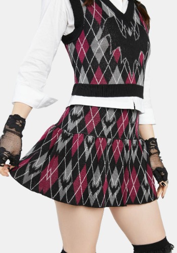 Bat To School Mini Skirt | Medium