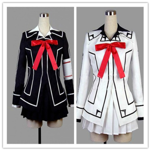 Disfraz de caballero vampiro para mujer, uniforme de vestido blanco cruzado, Yuki o negro - AliExpress 