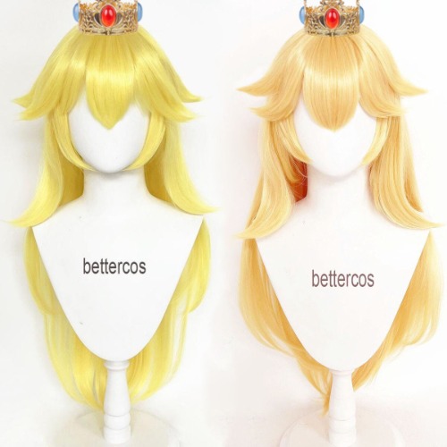 Peluca de princesa de alta calidad para mujer, postizo largo de corona de melocotón, resistente al calor - AliExpress 