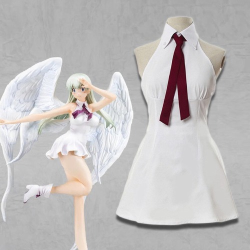 Disfraz de los siete pecados capitales para mujer, disfraz de Elizabeth Liones, blanco, sin mangas, para Halloween - AliExpress 