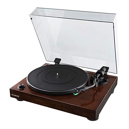 Fluance RT81 Elite High Fidelity Vinyl Turntable Record Player with Audio Technica AT95E Cartridge, Belt Drive, Built-in Preamp, Adjustable Counterweight, High Mass MDF Wood Plinth - Walnut - Walnut