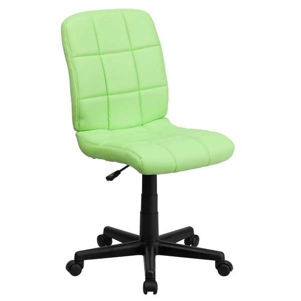 Flash Furniture Mid-Back Green Quilted Vinyl Swivel Task Office Chair - Orange Modern