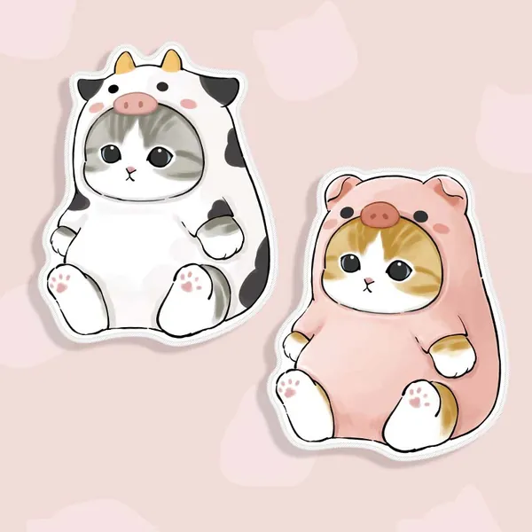 Chibi Cat Mouse Pad Cute Cat Mom Gifts - Pink