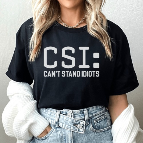 Can't Stand Idiots Tee - Black Heather / L