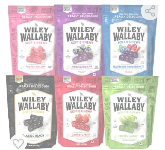 Amazon.com : Wiley Wallaby 10 Ounce Classic Gourmet Australian Style Soft & Chewy Licorice Candy Variety Pack Twists, 6 Pack : Grocery & Gourmet Food
