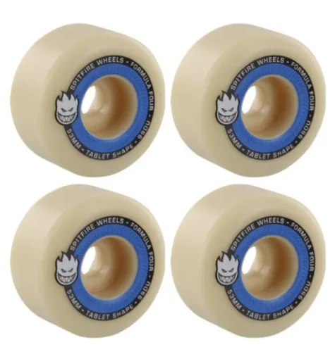 Spitfire Wheels Formula Four Tablets Natural / Blue Skateboard Wheels - 53mm 99a (Set of 4)