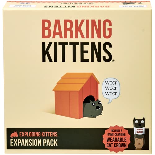 Barking Kittens Expansion Set - A Russian Roulette Card Game, Easy Family-Friendly Party Games - Card Games for Adults, Teens & Kids - 20 Card Add-on - New Expansion Set: Barking Kittens