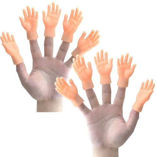CCMMYYAU 10 Pieces Mini Finger Hands Finger Puppet Teaser Cat Toy Tiny Hands with Left Hands and Right Hands for Kids Adult Game Party