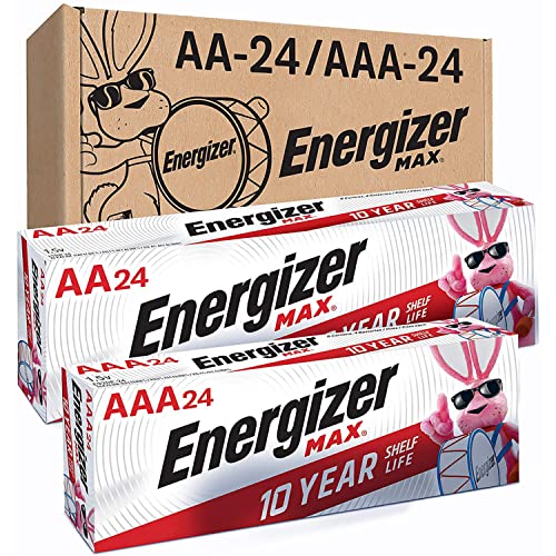 Energizer AA Batteries and AAA Batteries, 24 Max Double A Batteries and 24 Max Triple A Batteries Combo Pack, 48 Count - AA/AAA - 48 Count (Pack of 1)