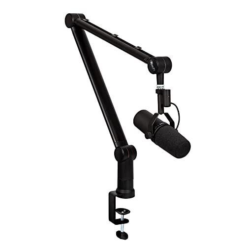 IXTECH Boom Arm - Adjustable 360° Rotatable Microphone Arm - Sturdy Stainless Steel Mic Arm Desk, Table Stand - Foldable Scissor Arm - Stable Microphone Mount Arms for Radio Studio, Podcast, Gaming