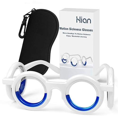 Hion Motion Sickness Glasses,Relieve Carsickness Airsickness Seasickness Glasses,Ultra-Light Portable Nausea Vertigo Glasses, No Lens Liquid Glasses for Adults or Kids(Deep Black) - Deep Black