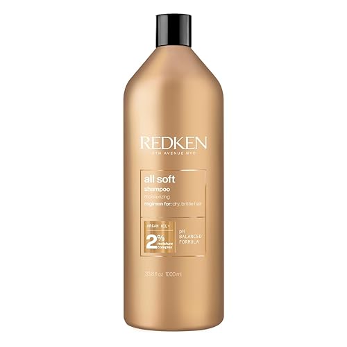 Redken All Soft Shampoo | for Dry/Brittle Hair | Provides Intense Softness and Shine | with Argan Oil - 33.8 Fl Oz (Pack of 1)