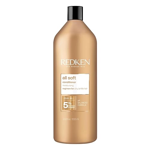 Redken All Soft Conditioner | Deeply Conditions and Hydrates | Softens, Smooths, and Adds Shine | Safe for Color-Treated Hair | Nourishing Shampoo for Dry Hair | With Argan Oil - 33.8 Fl Oz (Pack of 1)