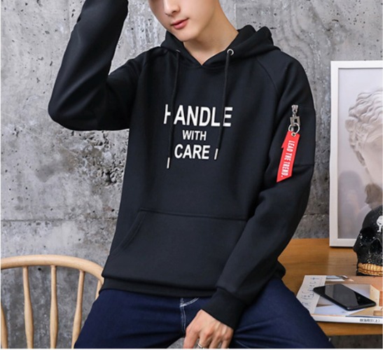 Mens Street Style Hoodie - Black / L