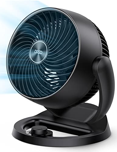 Dreo Fans for Home Bedroom, Table Air Circulator Fan for Whole Room, 12 Inch, 70ft Strong Airflow, 120° adjustable tilt, 28db Low Noise, Quiet, 3 Speeds - Black