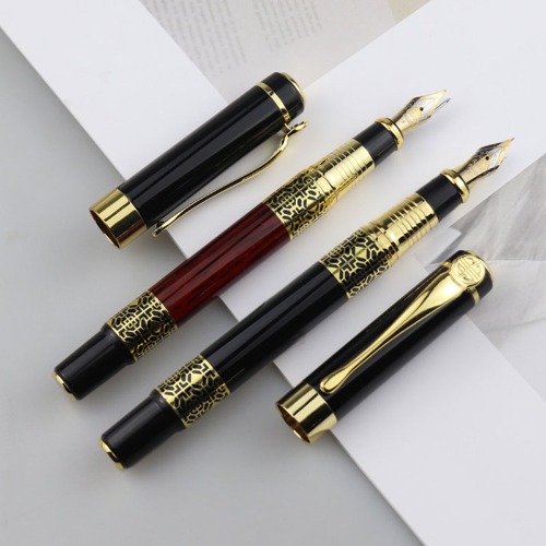 Retro Fountain Pen Gel Pen  Metal Signature Pen Vulpen Fine Nib Vintage Kalligrafie Pen Gift Pen Voor Business Gift Student Stationery