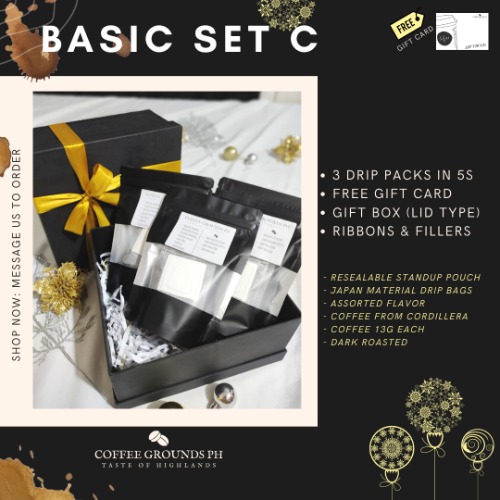 Coffee Grounds PH - Christmas Premium Gift Set Collection | Packs of Best Seller Drip Coffee 10pcs 5pcs Each | FREE Gift Cards, Ribbons, and high quality box packaging | Assorted Coffee Bags | Coffee Drip Bag Gift Set | French Press | Scooper | Sealing Ma