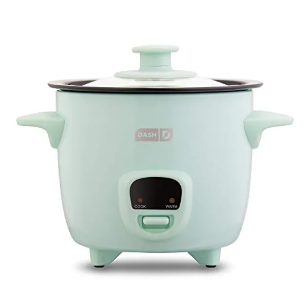 DASH Mini Rice Cooker Steamer with Removable Nonstick Pot, Keep Warm Function & Recipe Guide, 5 Quart, for Soups, Stews, Grains & Oatmeal - Aqua