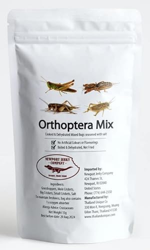 Newport Jerky Company Edible Insects | Orthoptera Mix | Edible Crickets | Edible Grasshoppers | Edible Bug Sampler for Humans - Orthoptera Mix