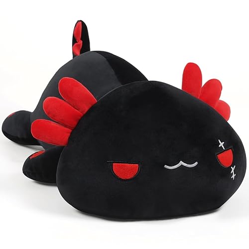 SNOWOLF Black Axolotl Plush Pillow Cute and Soft Axolotl Stuffed Animal Kawaii Plushie Toy Great Gift for Kids, 12" - Black Axolotl - 30CM/11.8Inch