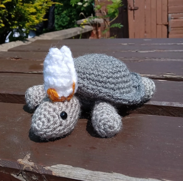 Turtle Pope Plushie | Handmade Crochet toy inspired by soulslike holy dog miriel, unofficial game plush for gamer geek, pastor of vows ahead