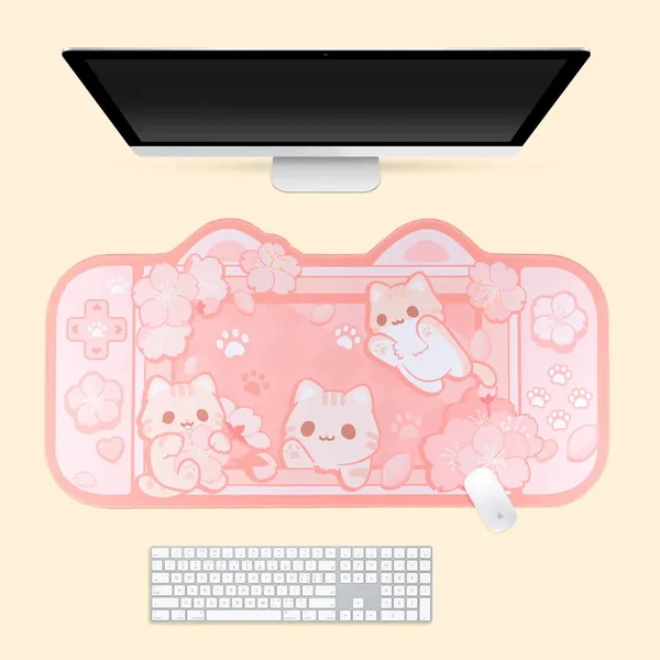 Kawaii Gaming Mouse Cute Gaming Mat Cat Cute Game Pad Desk Mat
