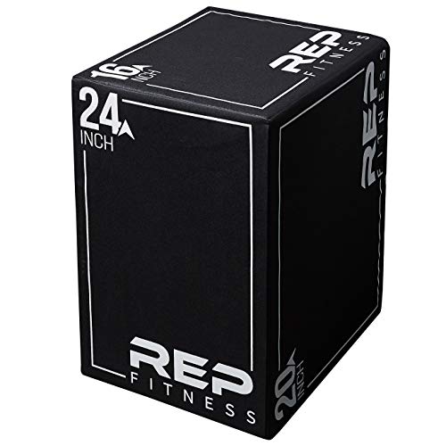 REP FITNESS 3-in-1 Soft Plyo Box – Safe for Shins - Non-Slip Multi-Use Plyometric Box for Jumping, Conditioning, and Strength Training – Choose from 3 Different Sizes - Medium - 24/20/16 inch
