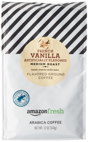 AmazonFresh French Vanilla Flavored Coffee, Ground, Medium Roast, 12 Ounce - French Vanilla, Medium Roast 12 Ounce (Pack of 1)