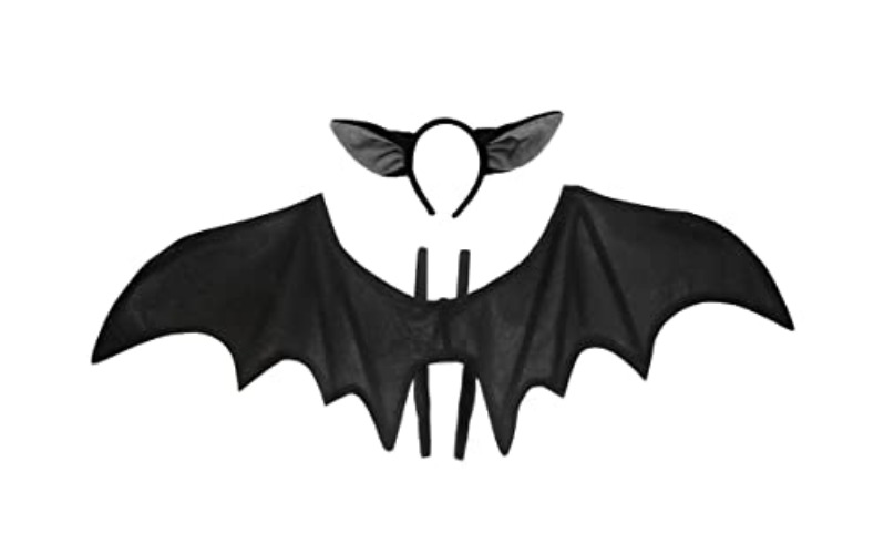 Nicky Bigs Novelties Unisex Adult Costume Bat Wings and Ears Headband, Black, One Size