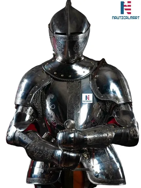 Medieval Full Plate Suit of Armor Greek LARP SCA Collectible Full Body Armor