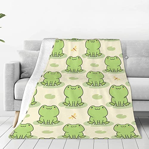 Cute Frog Blanket Soft Warm Lightweight, Kawaii Throw Blanket Cozy Plush Warm Blankets for Adults Teens Pet 50x60 for Sofa Bed - Frog - 50x60inch