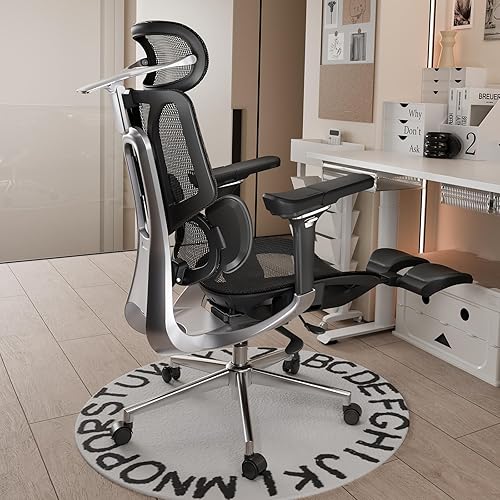 Hbada E3 Pro Ergonomic Office Chair, Big and Tall Office Chair - with 3-Zone Dynamic Lumbar Support, 4D Adjustable Headrest, 6D Adjustable Armrests, Swivel, Black - Black - Modern