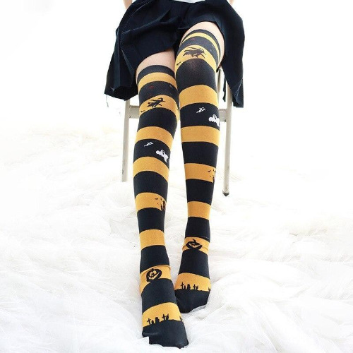Halloween Thigh High Stockings - Striped Version