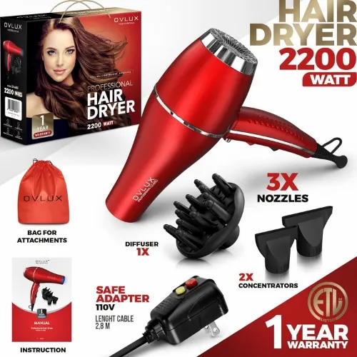 Hair Dryer - Salon Professional Ionic Blow Dryer, Powerful & Lightweight Hair Dryers with Diffuser and 2 Concentrators Birthday Gifts for Women and mom