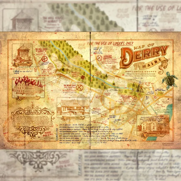 IT "Map of Derry (Property of The Losers Club)" Art Print