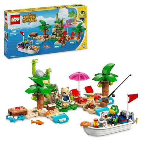 LEGO Animal Crossing Käptens Insel-Bootstour, kreatives Spielzeug für Kinder mit 2 Minifiguren aus der Videospielreihe, darunter Huschke, Geschenk für Mädchen und Jungen ab 6 Jahren 77048