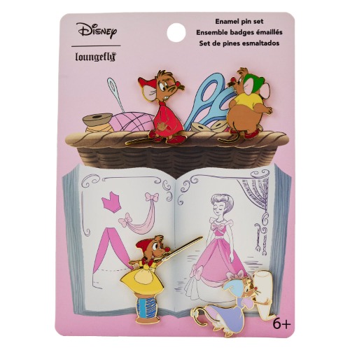 Cinderella Making a Lovely Dress for Cinderelly 4pc Pin Set | Default Title