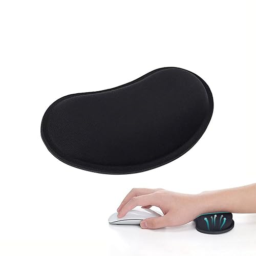 MXCOIRTP Wrist Rest for Mouse, Ergonomic Memory Foam Wrist Cushion Support Pad, Mouse Wrist Pad with Non-Slip Base for Typing Pain Relief, Office, Home, Gaming, Computer, Black - Black